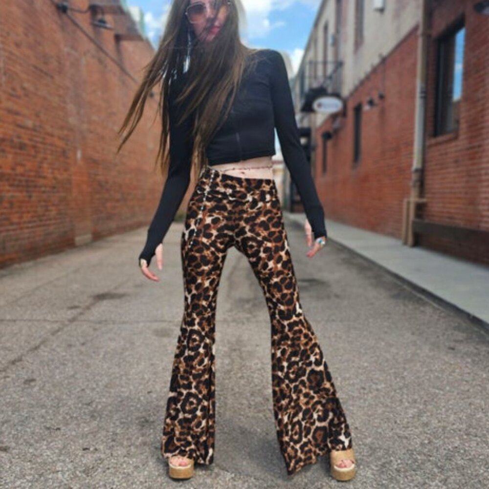 Leopard Bellbottom Leggings